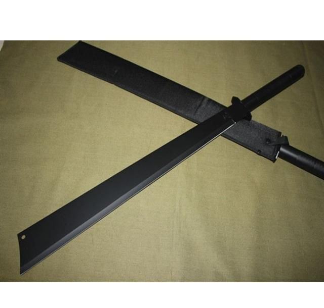 全黑80cm铁管开山刀平头